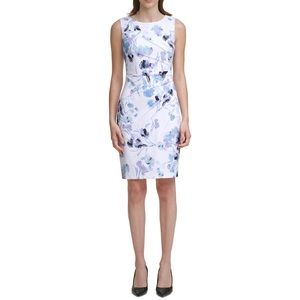 Calvin Klein Floral Sleeveless Sheath Dress Sz 8p
